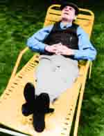 Professor in a lawnchair